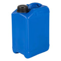 3 liter blauer kunststoff-kanister aus hdpe mit schwarzem schraubverschluss und integriertem griff