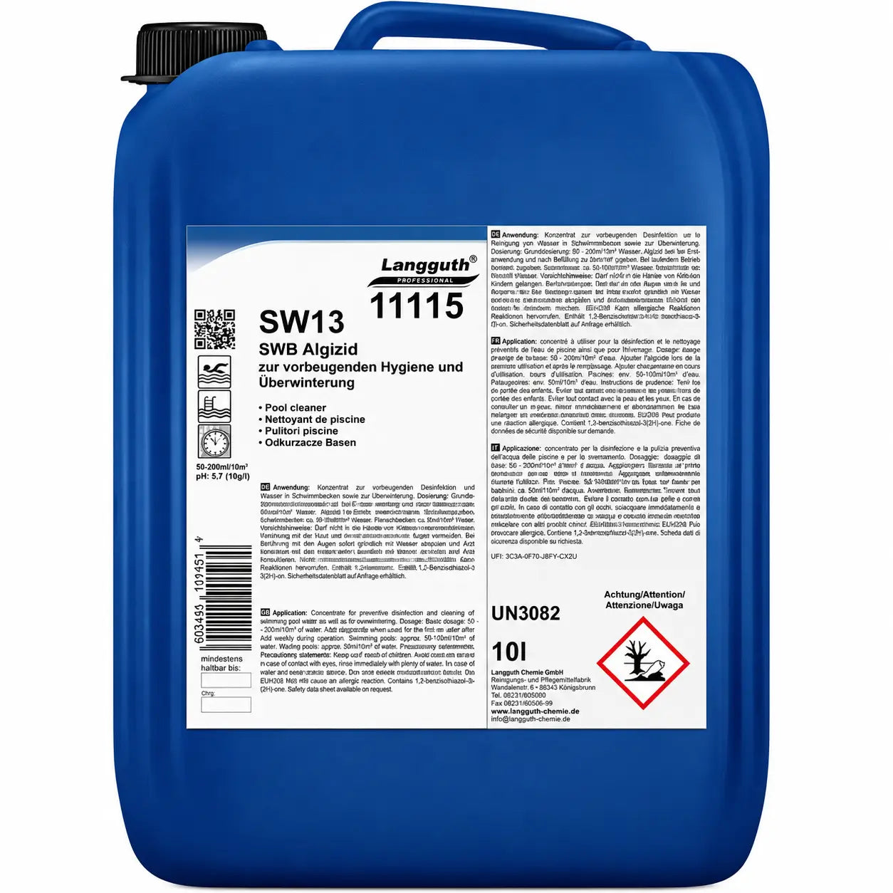 LANGGUTH SW13 SWB Algicida 10 Litri