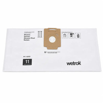WETROK Comfort Monovac / Durovac sacco filtro in tessuto non tessuto da 11 litri, confezione da 10 pezzi