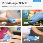 Arnomed nitril-handschuhe einweghandschuhe 100 stück blaue latexhandschuhe für sicheren einsatz