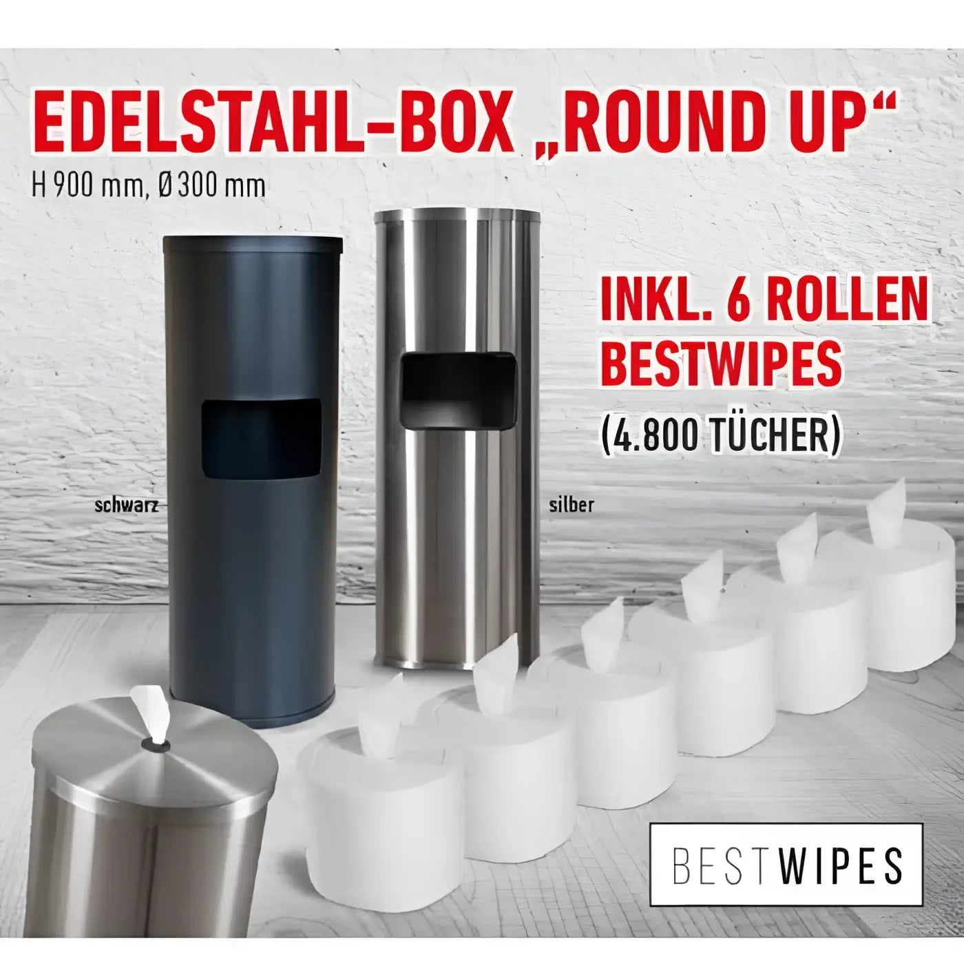 Edelstahl zylindrischer papierkorb mit rechteckiger öffnung und mattschwarzem oder poliertem silberfinish