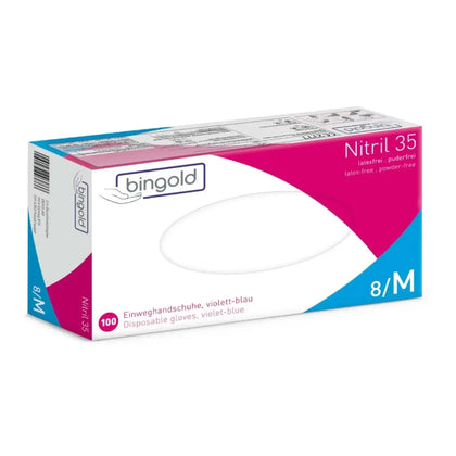 BINGOLD Nitrile 35 guanti monouso blu-viola senza polvere 100 pezzi