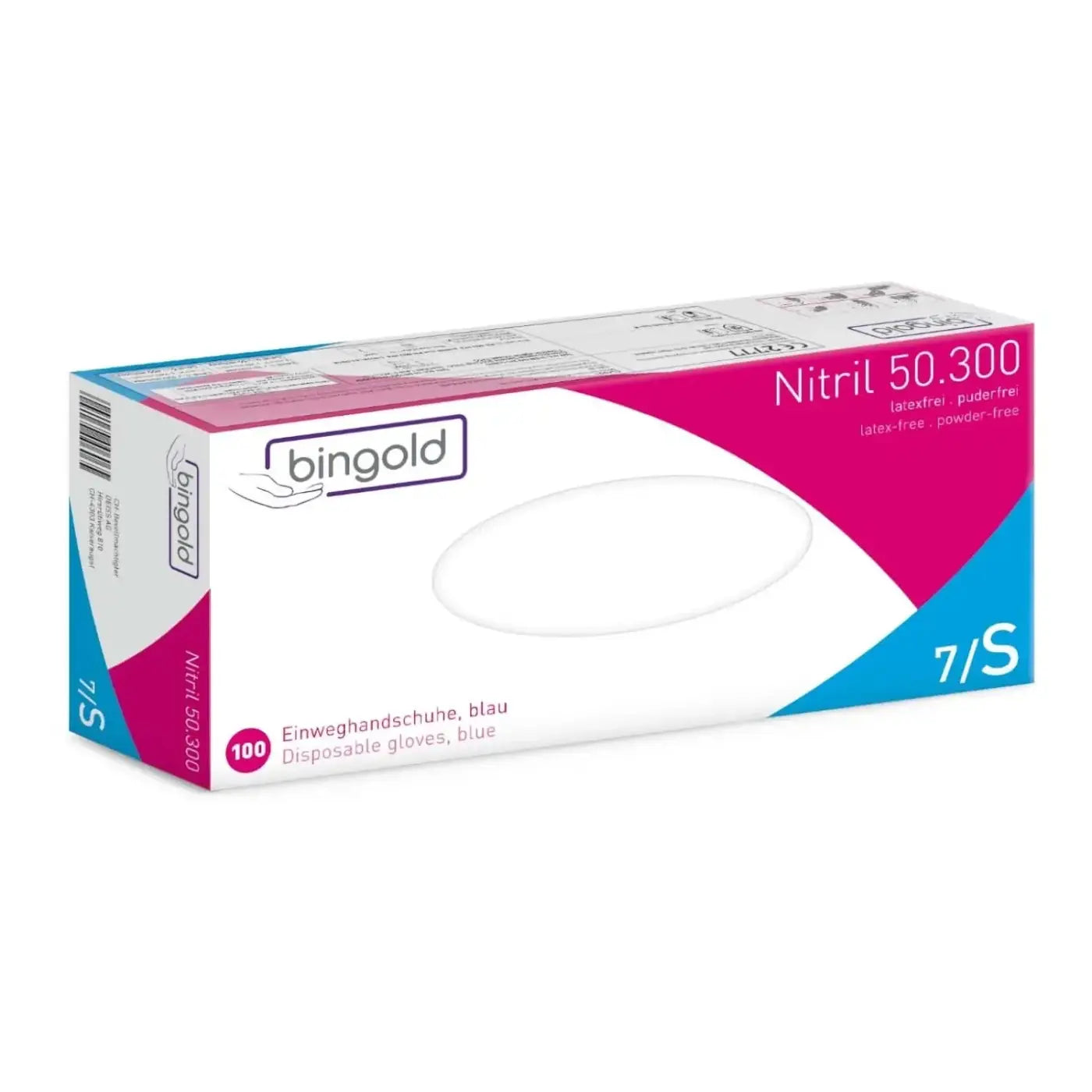 Ein karton bingold nitril einweghandschuhe blau puderfrei latexfrei 100 stück