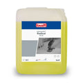 Ein 10-liter container buzil indumaster radical ir40 alkalischer industriereiniger mit durchsichtigem gelbem flüssigkeitsinhalt und blau-weiß-grauem etikett