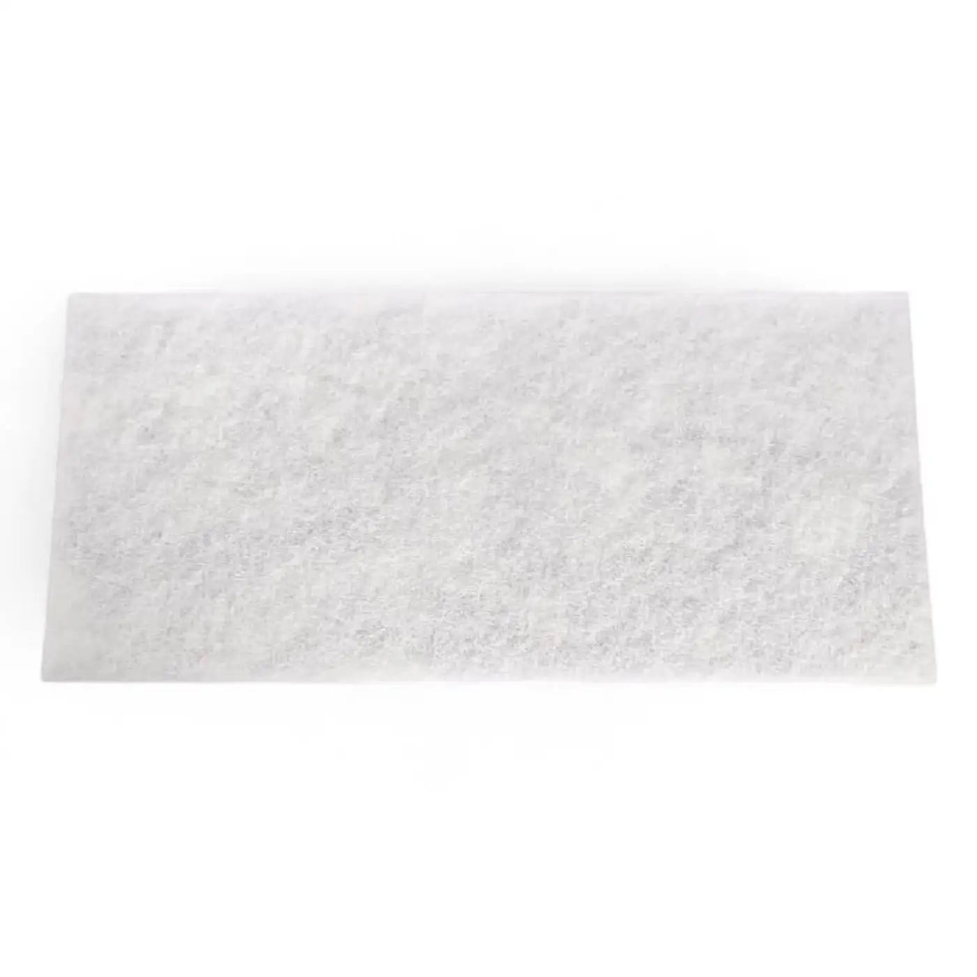Ein rechteckiger, transluzenter weißer handpad aus melamin mit subtiler strukturierte oberfläche 11x25 cm