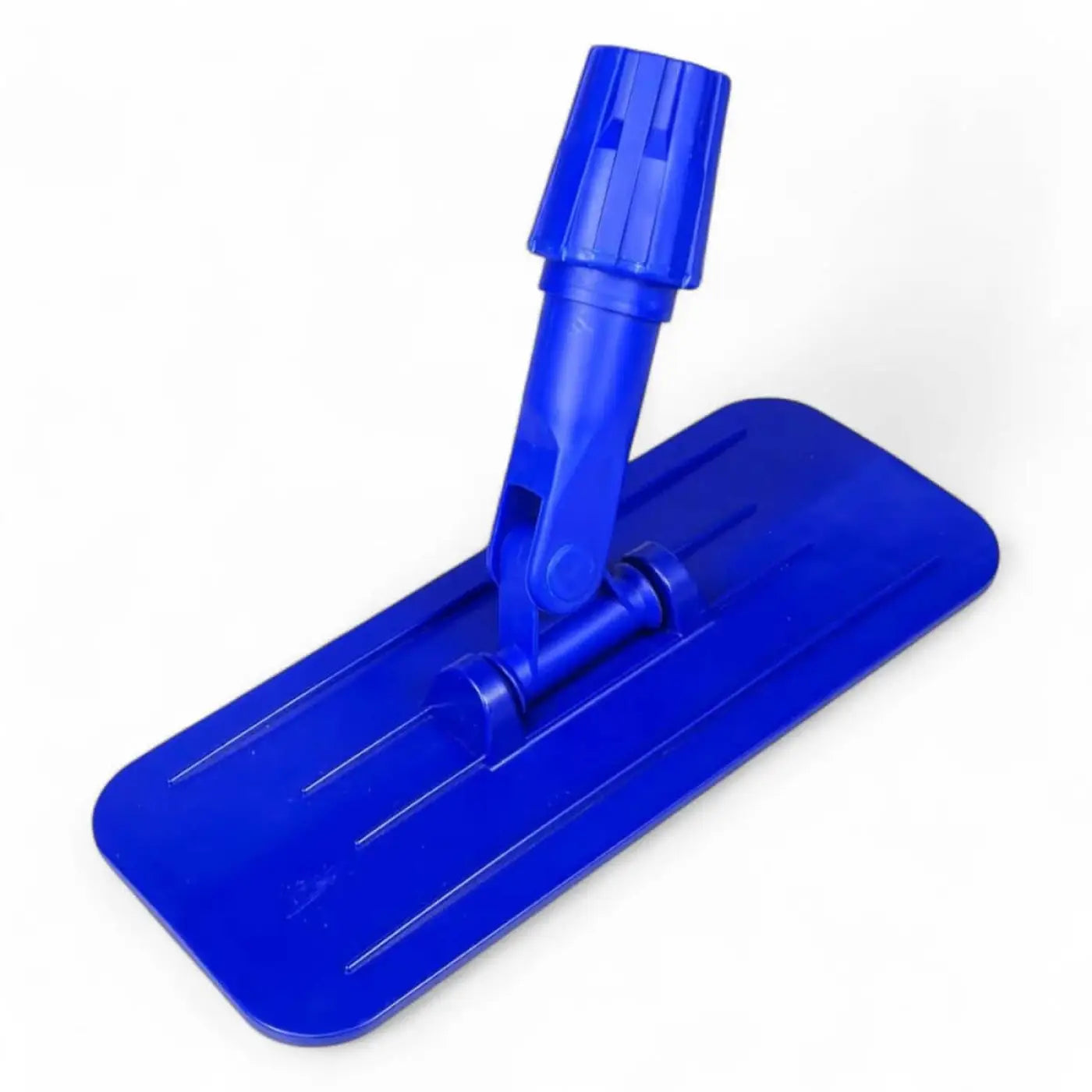 Blauer plastik flachmoppkopf mit clip-on griffaufnahme clendo padhalter mit stielaufnahme