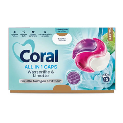 CORAL detersivo All in1 Caps Ninfea & Lime 15 lavaggi