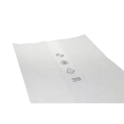 Transparente weiße ldpe müllsäcke mit prägung recycling-symbolen und nummer 39 von deiss premium 200 liter 200 stück