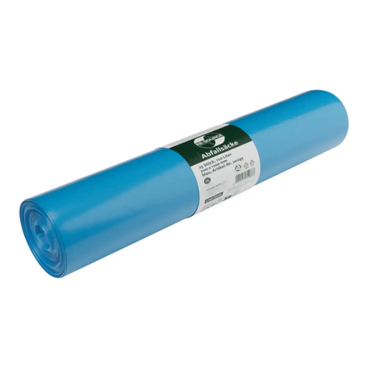 DEISS RE:SOURCE Müllsäcke 120 Liter Blau – Produktabbildung; Lieferumfang: 400 Rollen