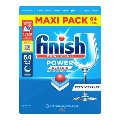 Finish Powerball Power Classic Tutto in 1 Fresh Pastiglie 64 pz