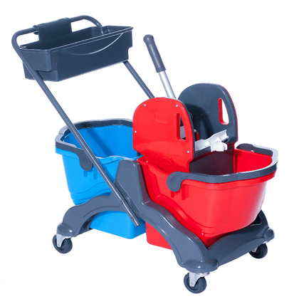 Floorstar DOFA20DKB carrello a due secchielli da 17 litri con manico a "T" e telaio BASIC