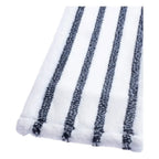 Weißer und dunkelgrauer gestreifter microfiber mopkopf mit strukturierter, flauschiger oberfläche für floorstar microfasermopp thenufil forte lasche