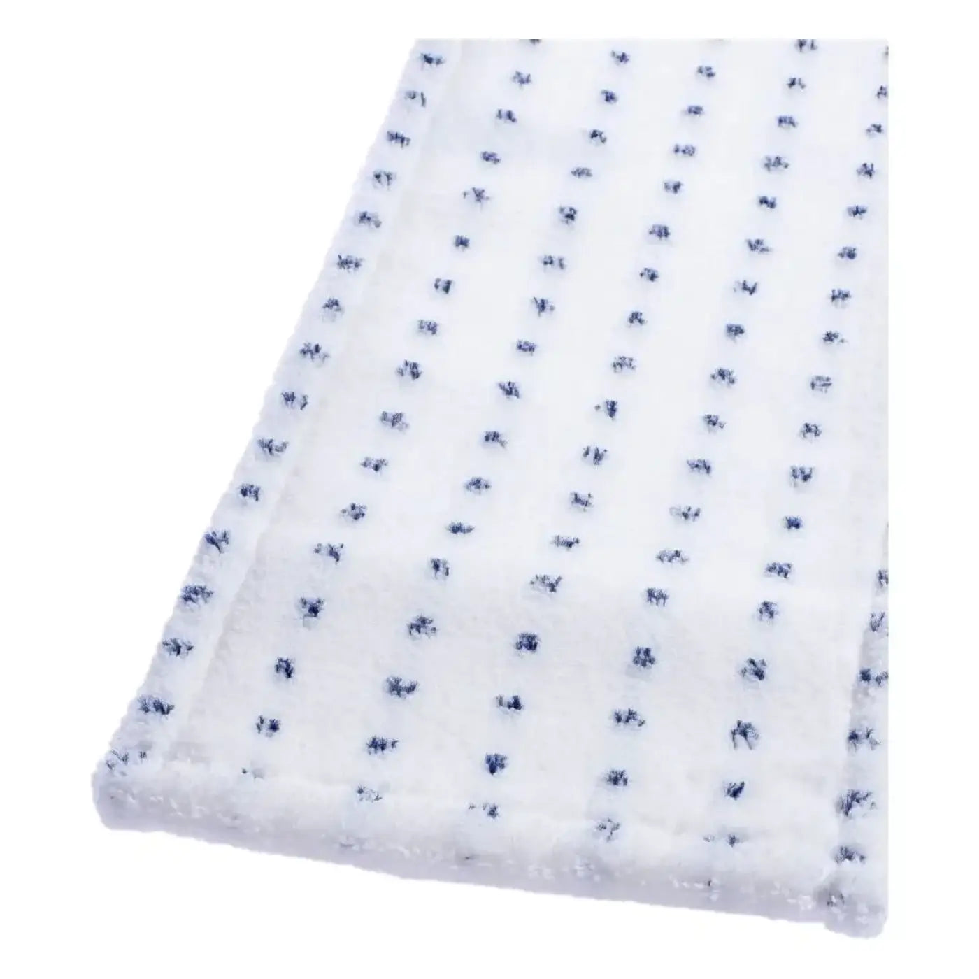 Weißes mikrofaser-floorstar-moppgewebe mit dunklen stickpunkten für den dannufil top lasche mopp