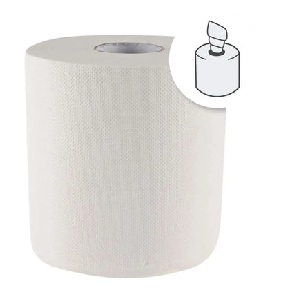 Hygoclean Rotoli di carta asciugamani a estrazione interna, 2 veli, perforati, bianchi, 6 rotoli