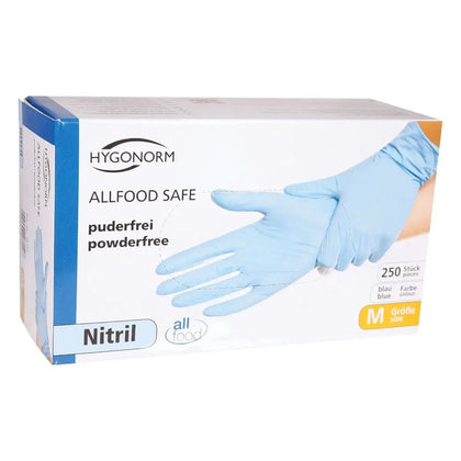 Hygonorm "Allfood Safe" guanti in nitrile blu, 250 pezzi