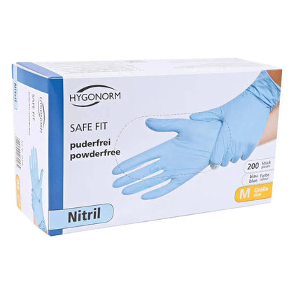 Hygonorm Guanti in nitrile "Safe Fit" blu, 200 pezzi