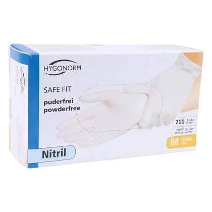 Hygonorm Guanti in nitrile "Safe Fit" bianchi, 200 pezzi
