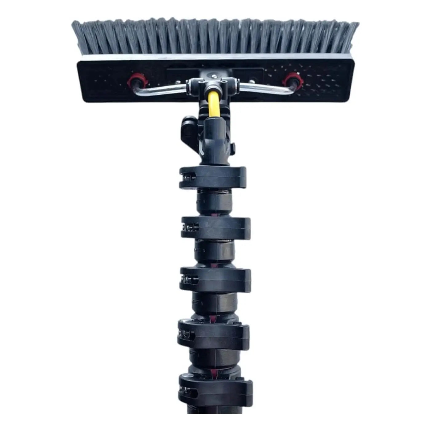 Schwarze ausziehbare gardiner xtreme 35 profi teleskopstange mit dichten harten borsten und hm carbon material
