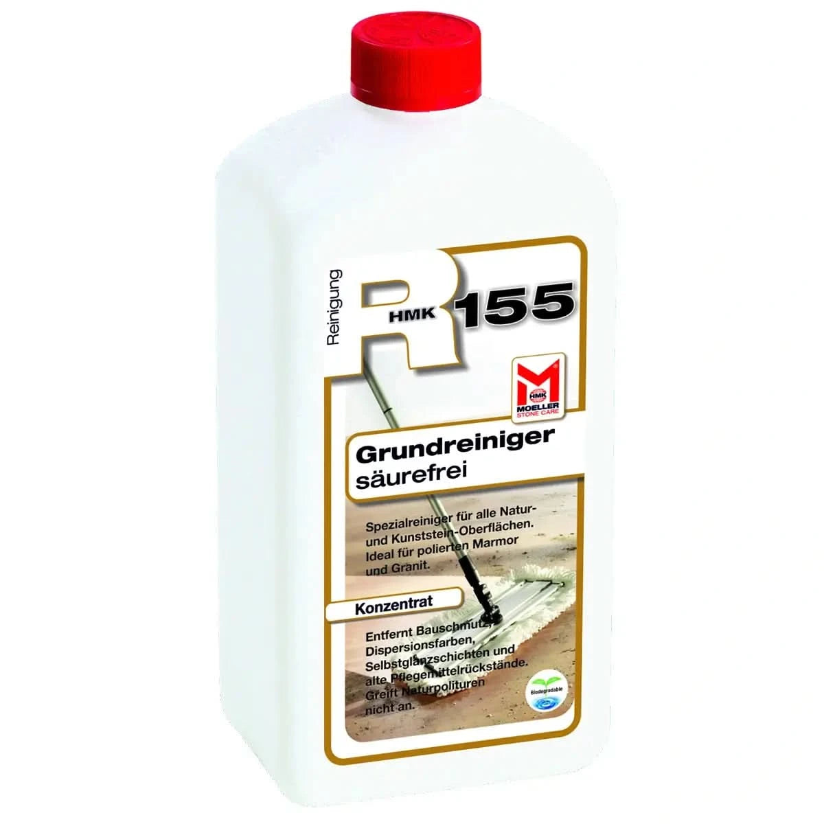 HMK R155 Grundreiniger Säurefrei 1l von HMK Möller-Stone-Care als effektives Reinigungmittel für natur- und kunststeinflächen