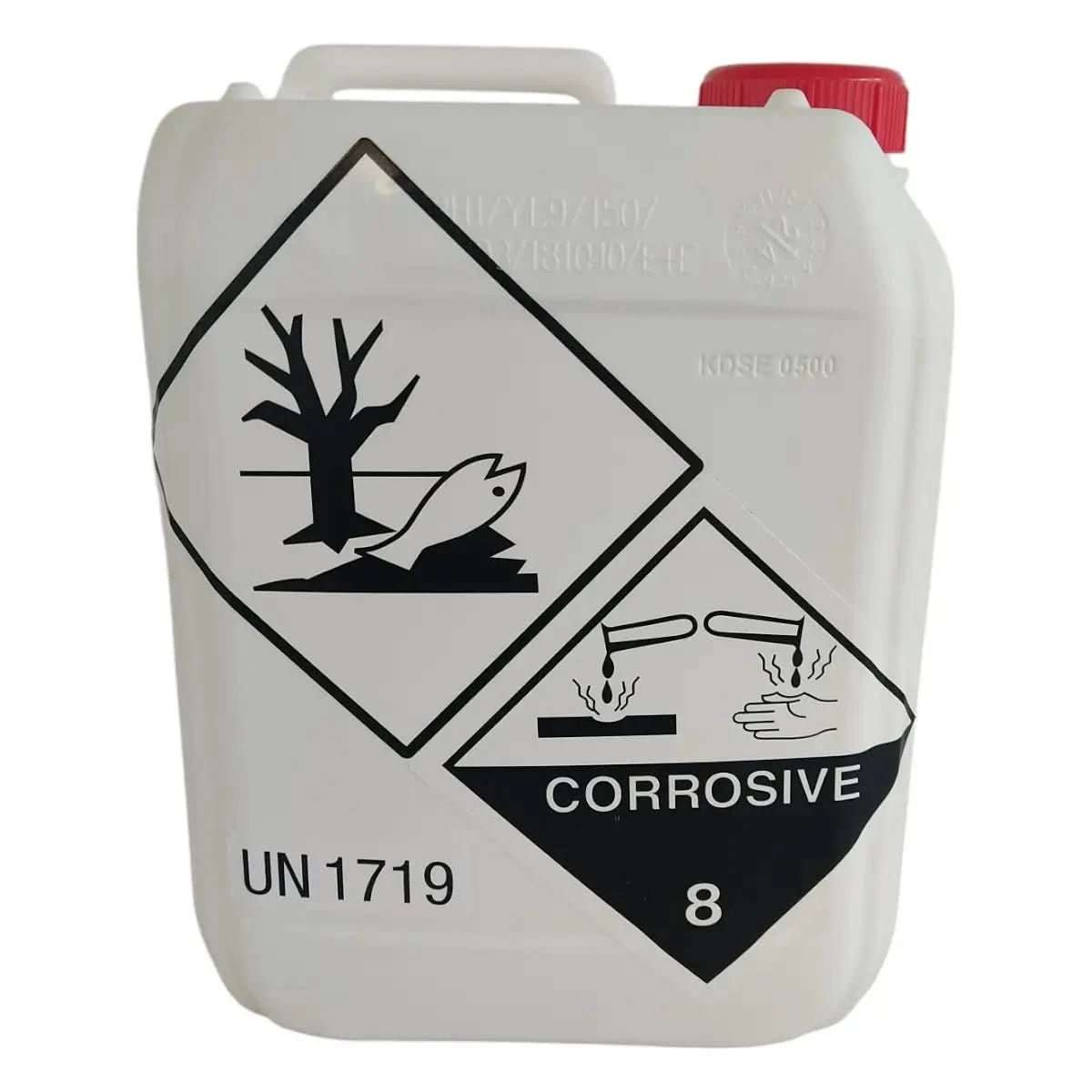 Kanister mit HMK R160 Schimmel-Ex von HMK Möller-Stone-Care, starkes Reinigungsmittel gegen Schimmel, korrosiv und umweltschädlich.