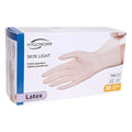 A box of hygonorm skin light latex gloves white lightly powdered 100 pieces for hygienic use