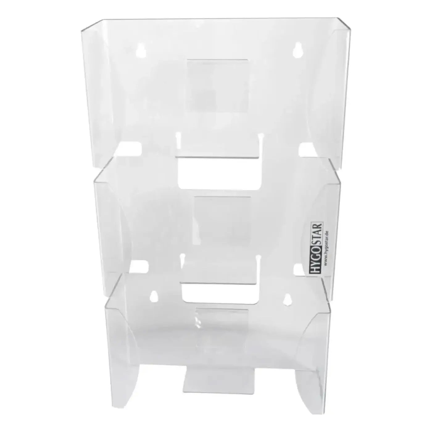 Clear acryl dreistufiger magazinhalter mit minimalistischen design und hygostar handspezspender triple kunststoff etikett