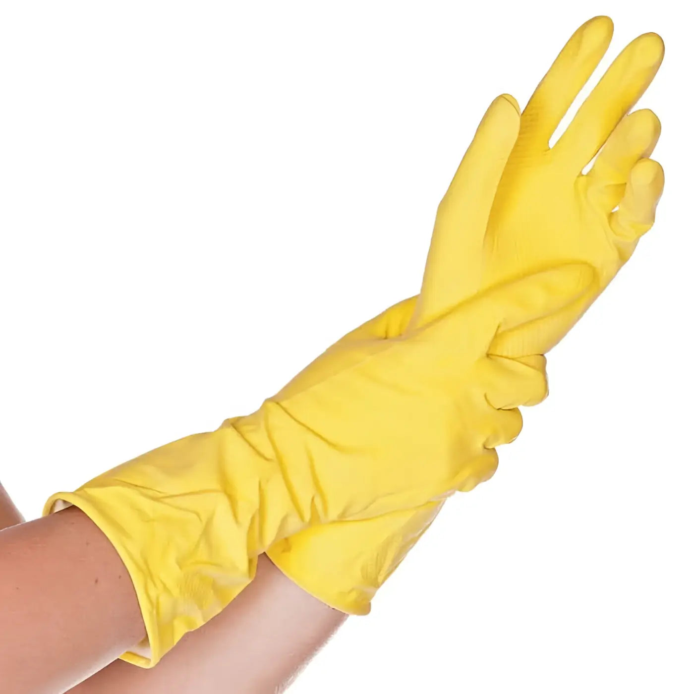 Bright gelbe hygostar haushaltshandschuhe bettina mit weichem material und elastischem bündchen, 12 paar