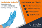 Ein handschuh aus blauer latex mit antibakterieller oberfläche von hygostar latex-handschuhe sense 100 stück