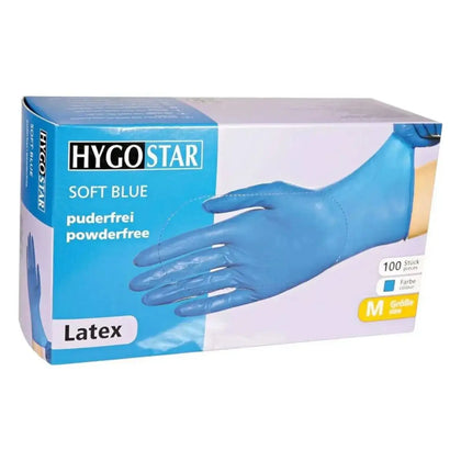 Guanti in lattice HYGOSTAR Soft Blue senza polvere 100 pezzi