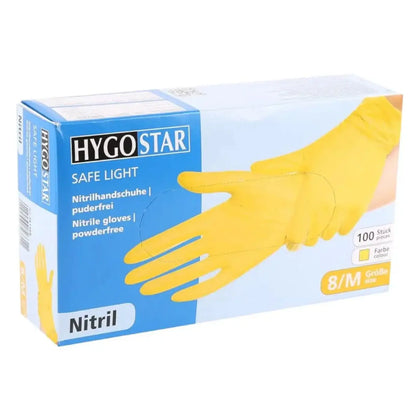 Hygostar Guanti in nitrile "Safe Light" gialli 100 pezzi