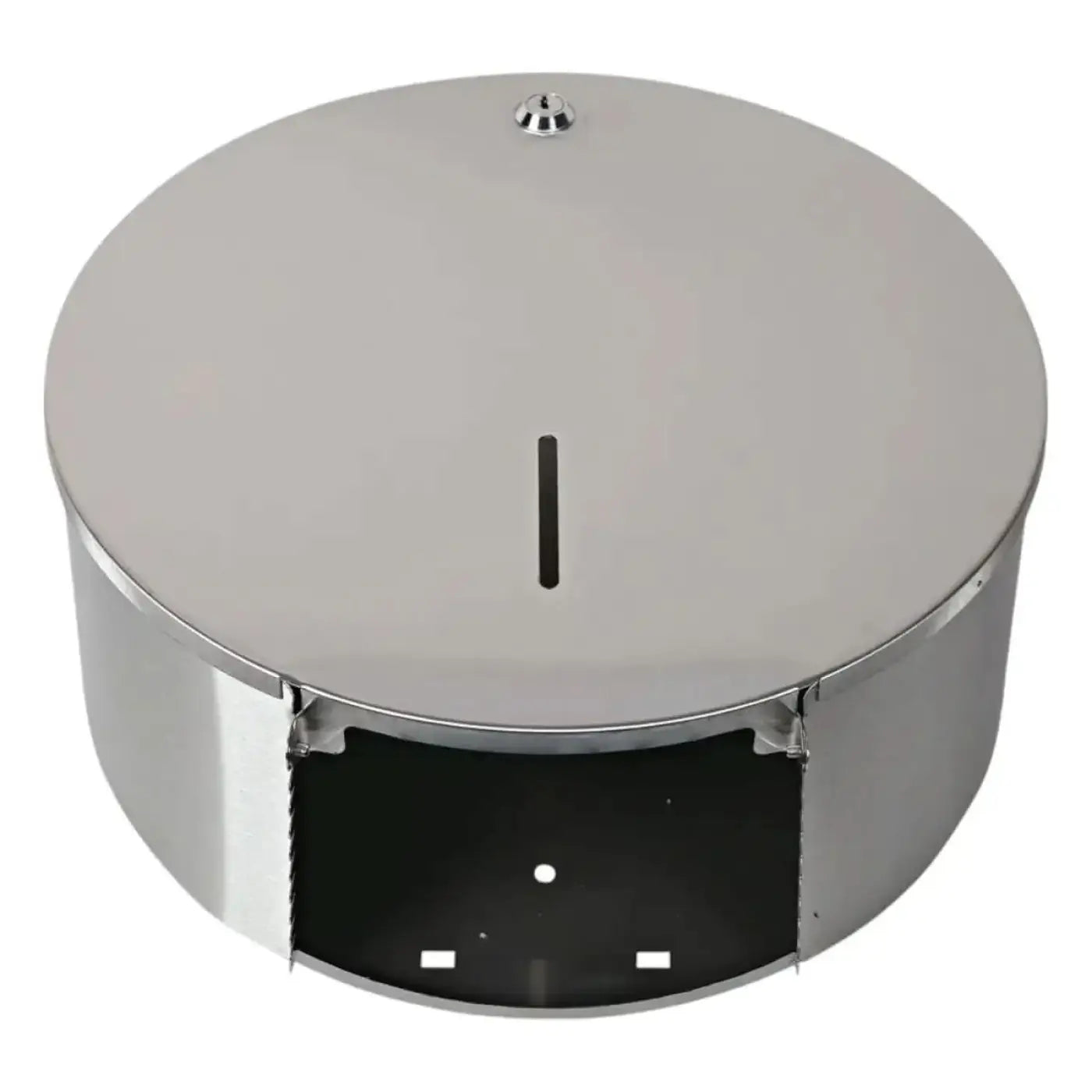 HygoStar toilettenpapierspender jumbo aus edelstahl in chrom mit rundem design und schmalem schlitz zum abrollen