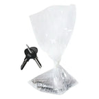 Klarer plastikbeutel mit schwarzem schlüsselset und silbernen wandankern für hygo star toilettenpapierspender jumbo edelstahl