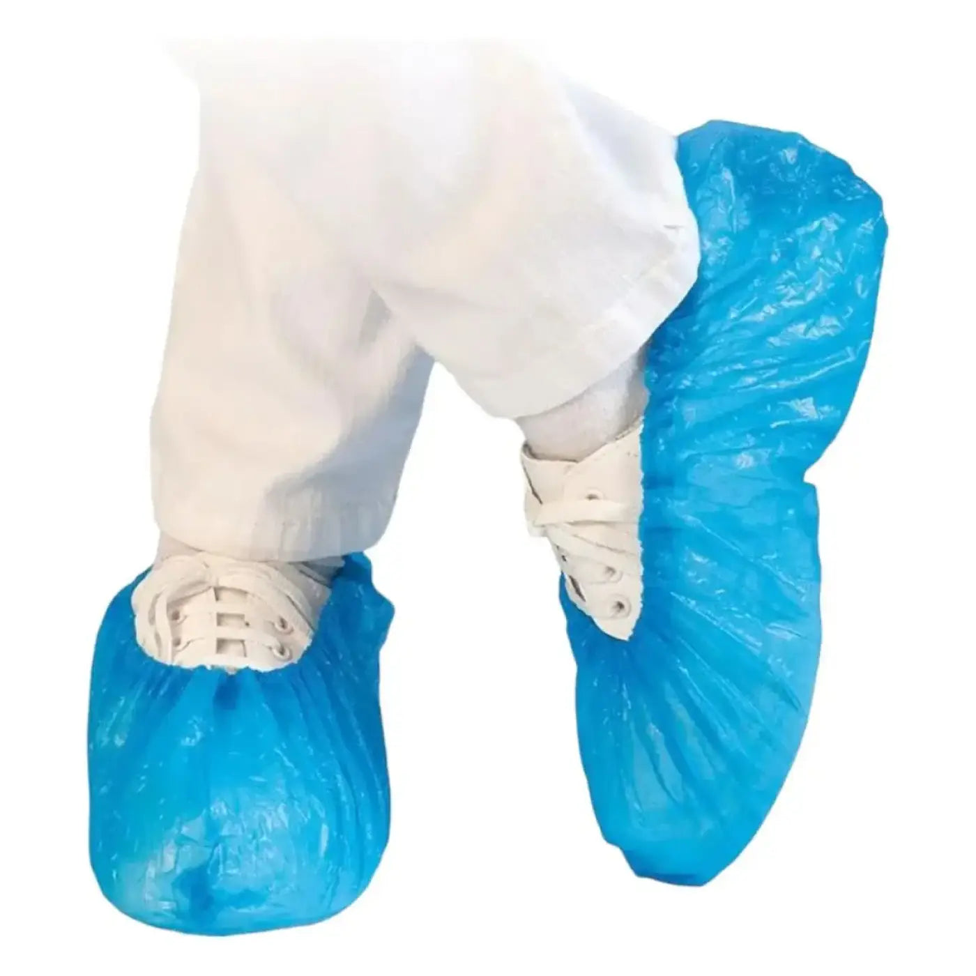 HygoStar überzieher überschuhe in leuchtendem blau aus extra starkem cpe schützen weiße sneaker wasserabweisend