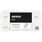 Katrin basic toilettenpapier 2-lagig naturweiß 250 blatt pro rolle im klarsichtpack mit vier rollen