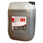 Ein 20-liter weißer plastikanhänger mit schwarzem deckel kettlitz mx100 mineralisches kettensägenöl für sägekettenschmierung