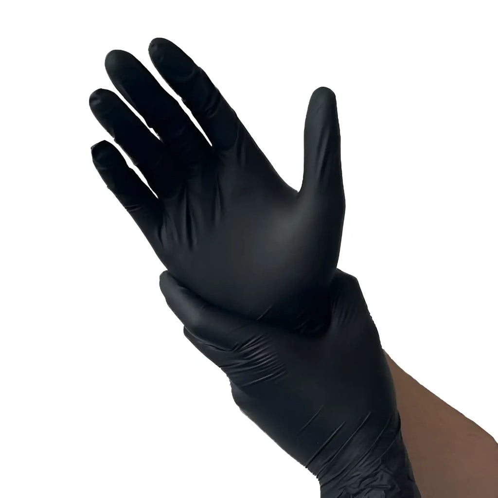 Kingfa nitril-handschuhe schwarz 100 stück puderfrei mit glatter glänzender oberfläche und enger passform