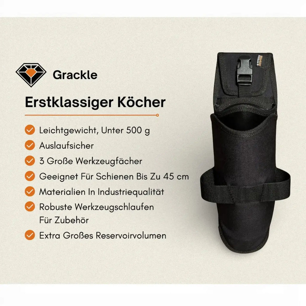 Schwarzer grackle erstklassiger köcher mit drei großen fächern aus industrial materialien von maykker