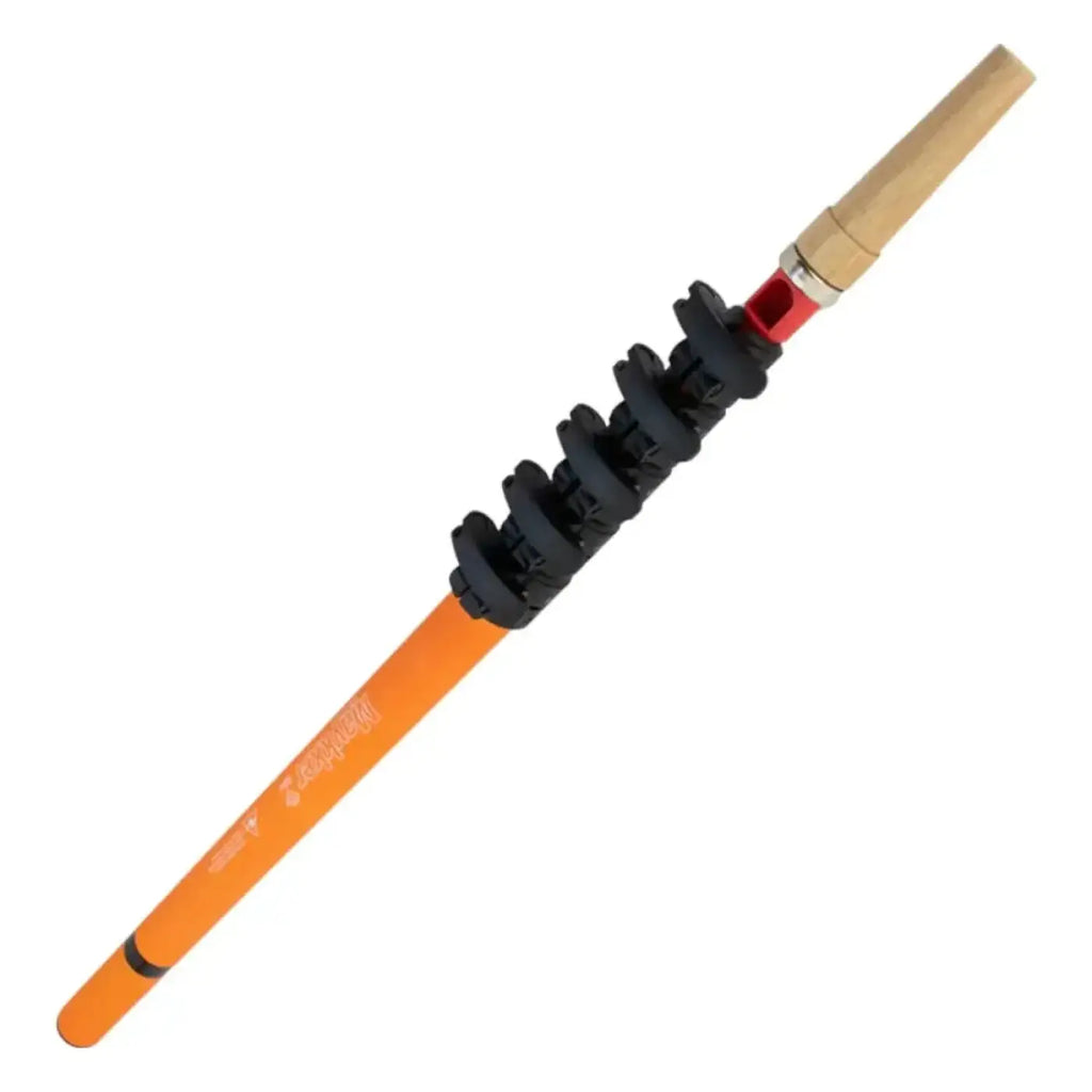 Maykker mini pure carbon teleskopstange orange kunststoffstange mit schwarzem spiralkgriff und holzgriffende