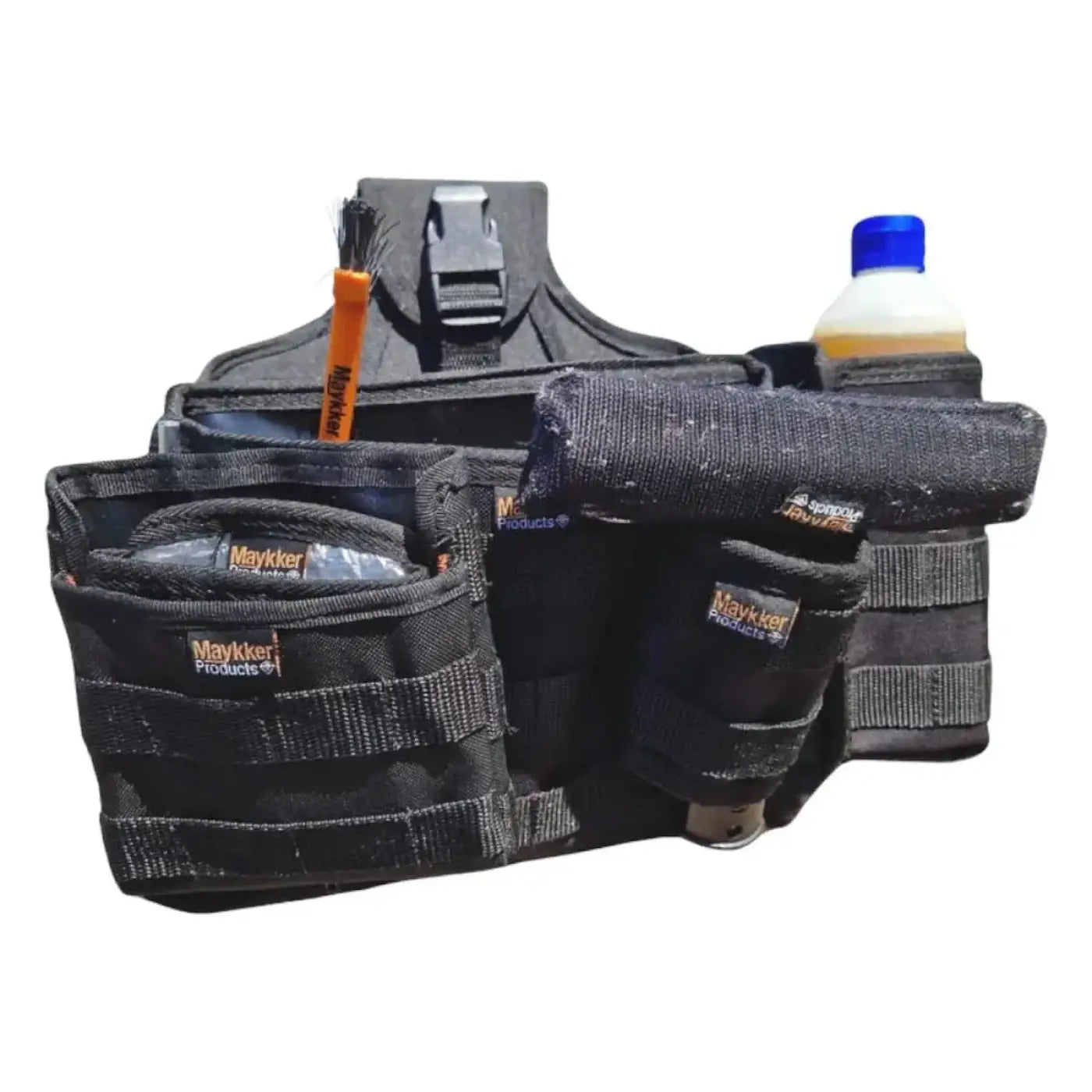 Schwarzer maykker smart bag standardbag frontloader werkzeuggürtel mit mehreren fächern und verstellbaren trägern
