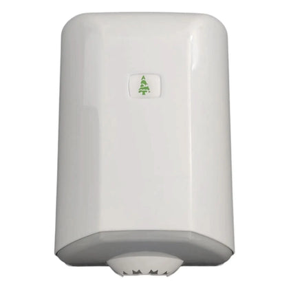 Dispenser per asciugamani in rotolo con erogazione centrale, bianco, in ABS, 31x21x22cm