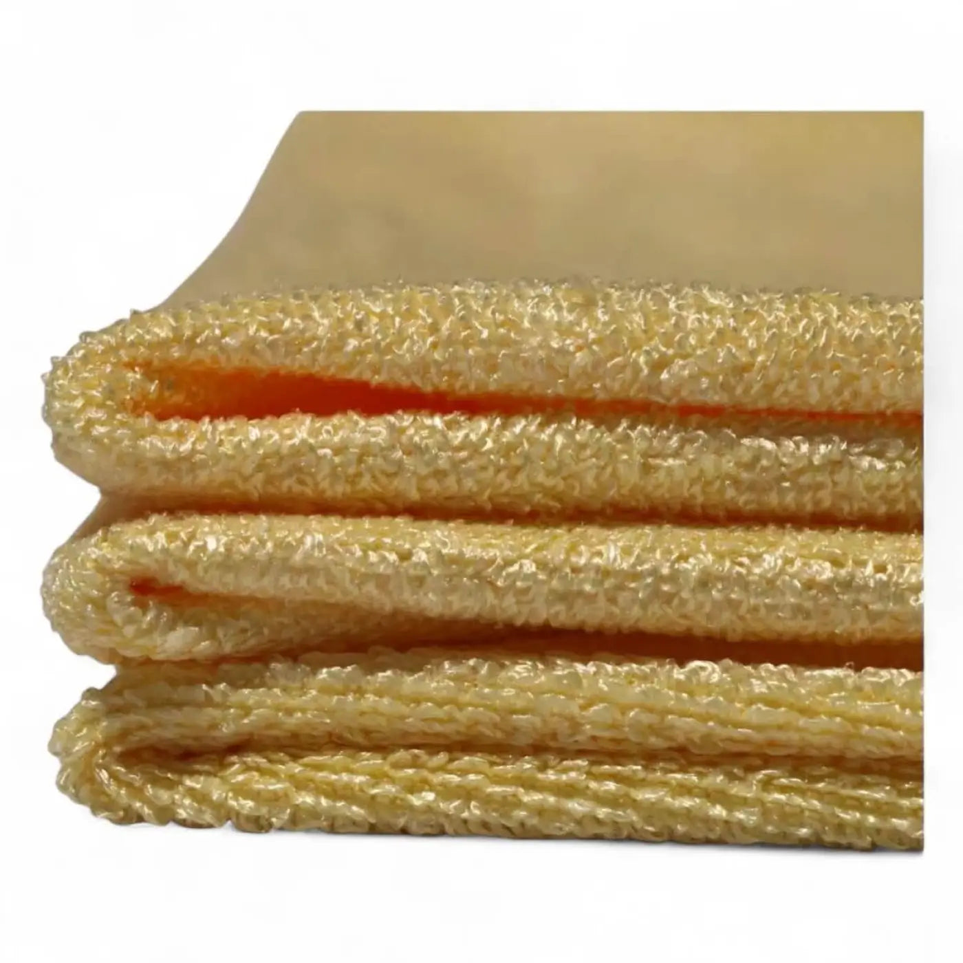 Stapel goldgelber microfiber reinigungstücher mit weicher struktur milury premium microfasertuch 10 stück