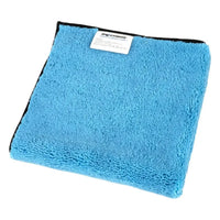 Moerman universal microfasertuch fenstertuch 40x40cm in kräftigem blau mit schwarzem rand und weißem etikett
