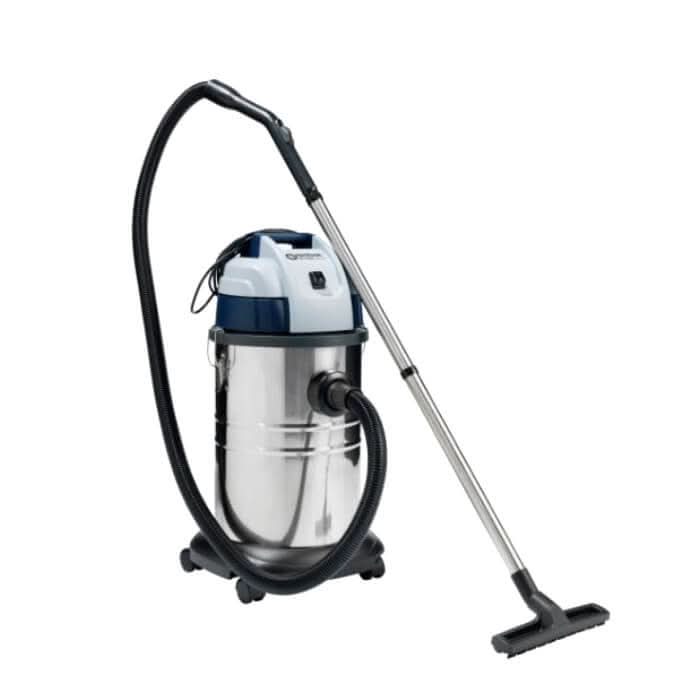 Nilfisk vl100-35 eu go nasssauger trockensauger silber edelstahl mit blau weiß motor schwarz schlauch und teleskoprohr