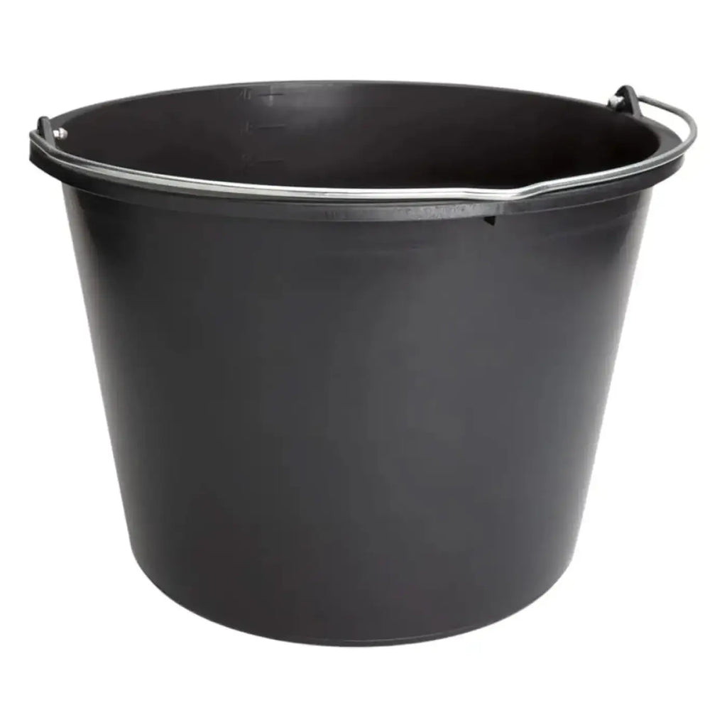 Black plastik baueimer mit metallgriff von nölle in schwarz für baubedarf