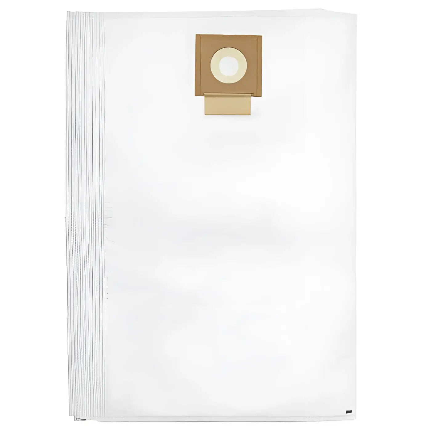 Weißes papier staubsaugerbeutel mit braunem kartonverschluss und runder öffnung für viper 60l lsu 275/375/395