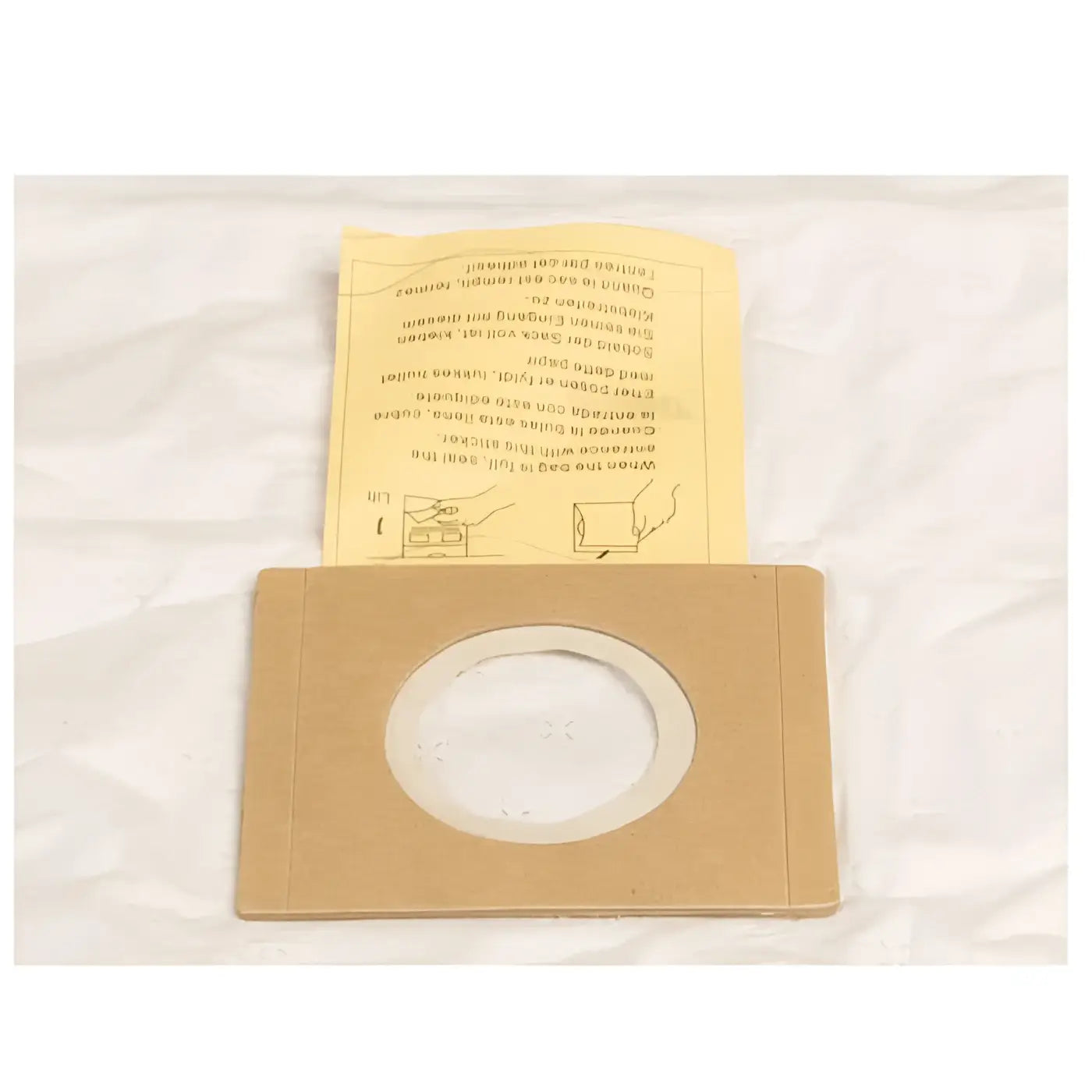 Brown karton saugerbeutel für nilfisk attix 40/50 mit rundem ausschnitt und angebrachter bedienungsanleitung