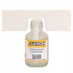 Klare glasflasche mit weißem label der marke aeron und ozean schwach lösung für aeron raumduft fruttafresh stark