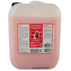 Pinkflüssiger plastikbehälter mit schwarzem deckel und rotem solubac-etikett lösung glöckner solubac geruchskiller 10l
