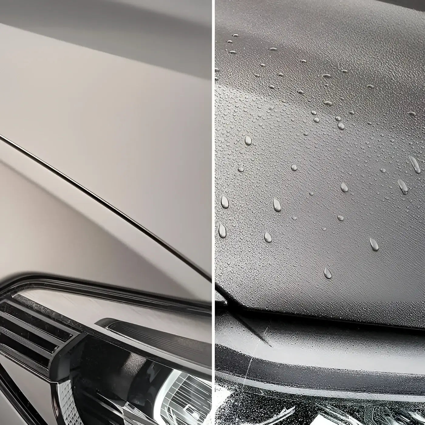 Sonax profiline ceramic spraycoating 5l zeigt silbernen autolack mit schwarzem scheinwerferrand und wasserabweisende beschichtung