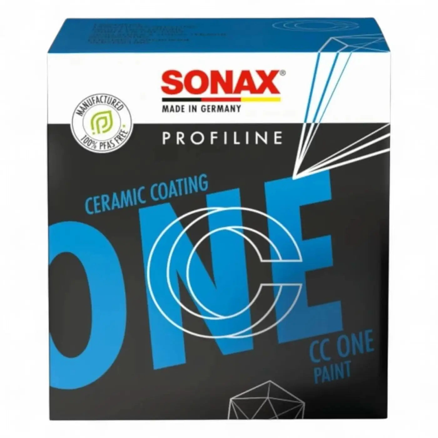 Sonax profiline ceramiccoating cc one in einer eleganten blauen und schwarzen verpackung für lackversiegelung